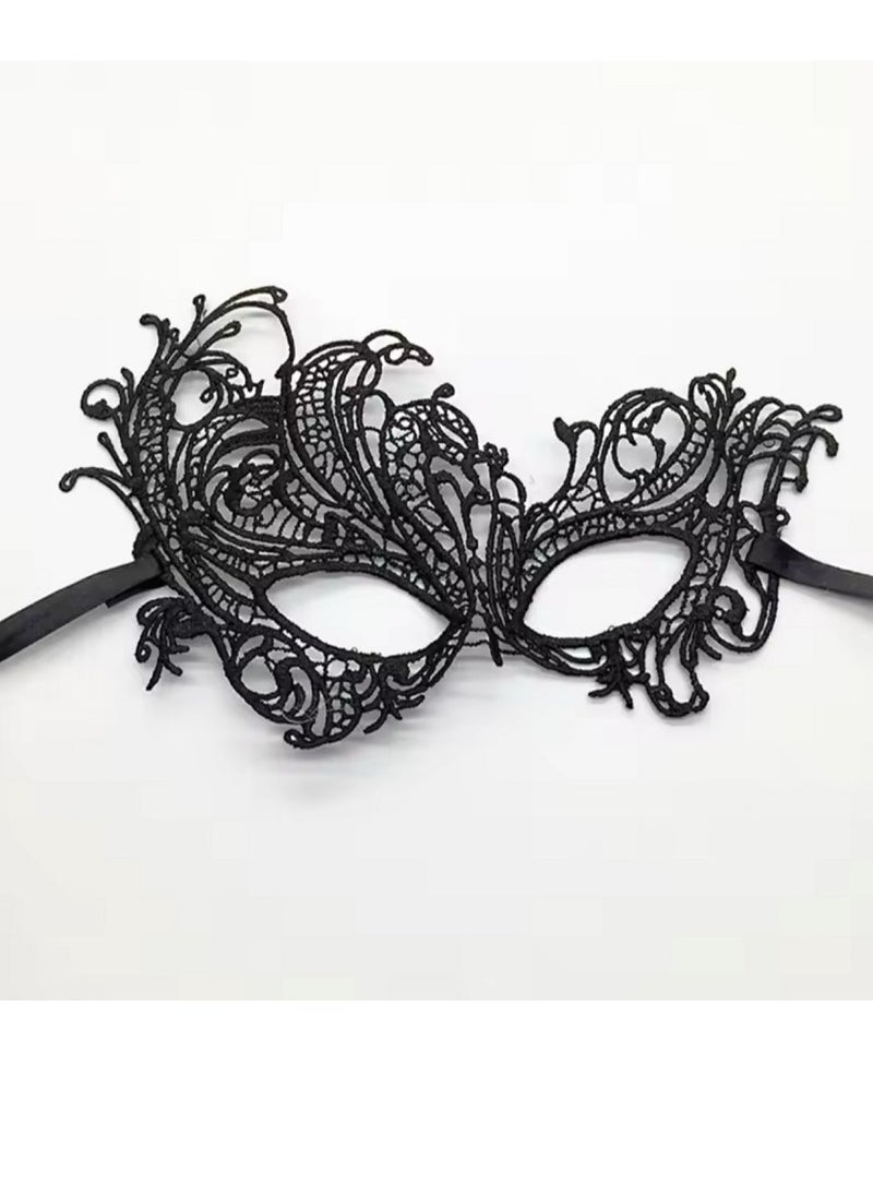 Generic - 6 PCS Masquerade Party Prom Lace Cut Out Eye Mask - Image 1