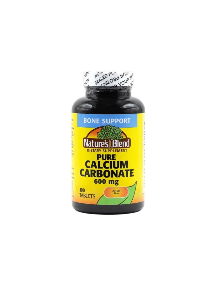 Nature's Blend Pure Calcium Carbonate 600 mg 100 Tabs (1684)  - Image 1