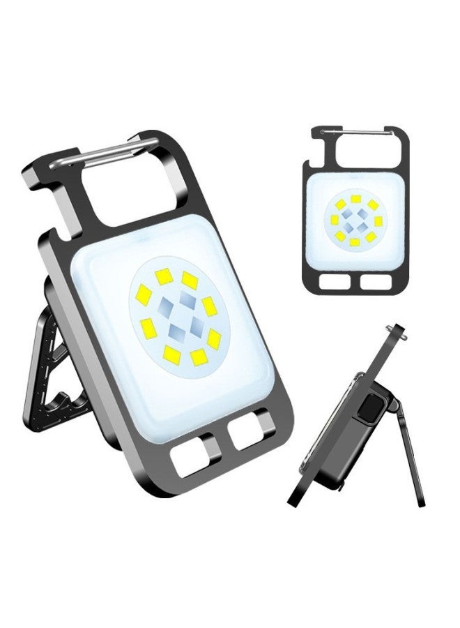 Loquat Clip-on Hat Type-c Charging Cob Work Light Keychain Strong Magnet Led Inspection Light Bottle Opener Portable Lantern-Color:LG-001 Paragraph - Image 1