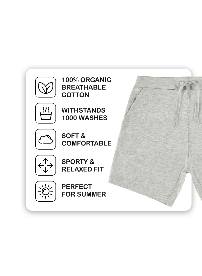 CANADA HOUSE Summer Comfort Light Grey Cotton Casual Wear Shorts For Boys