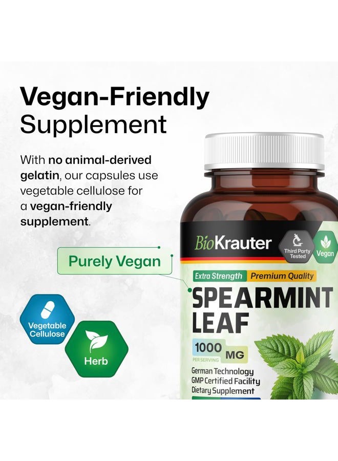 MAUWE HERBS Spearmint Capsules 1000 mg - 100 Count - Vegan Spearmint Supplement for Digestive & Respiratory Support - Mentha Spicata - No Fillers - Image 5