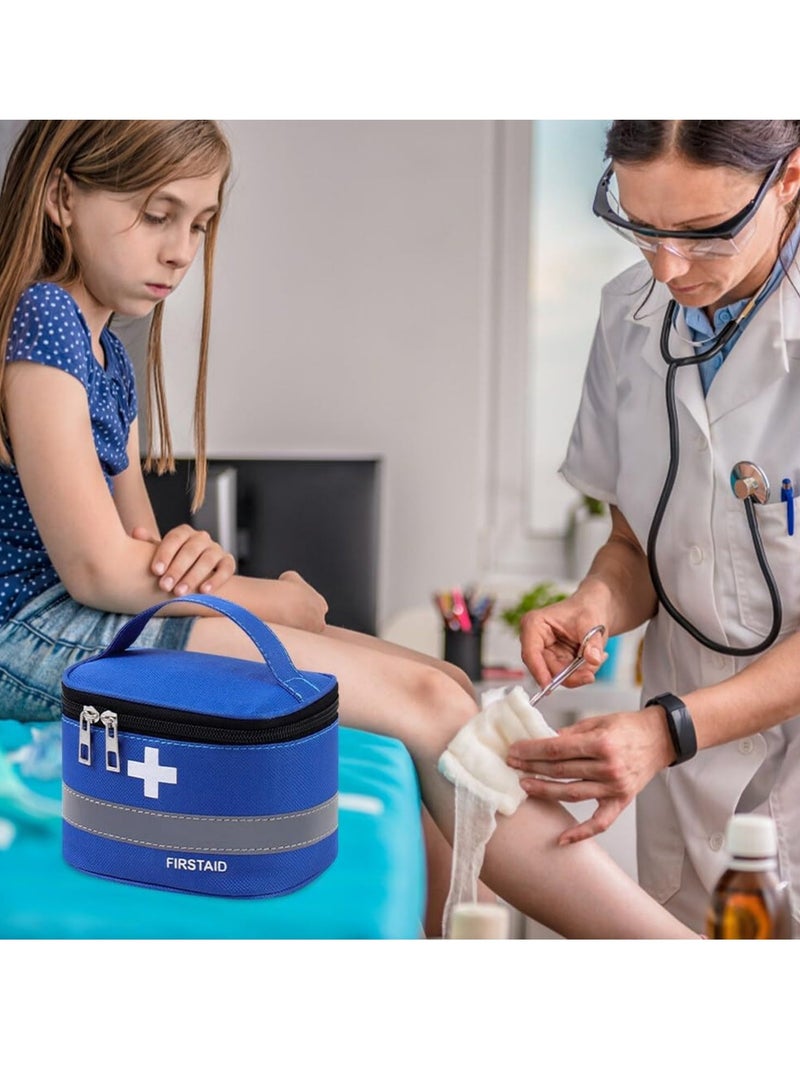 SYOSI 2 Pieces First Aid Kit Bags, Empty Medicine Bags, First Aid Bag Portable Medical Medicine Bags for Outdoor Camping, Travel, Work (Blue) - Image 2