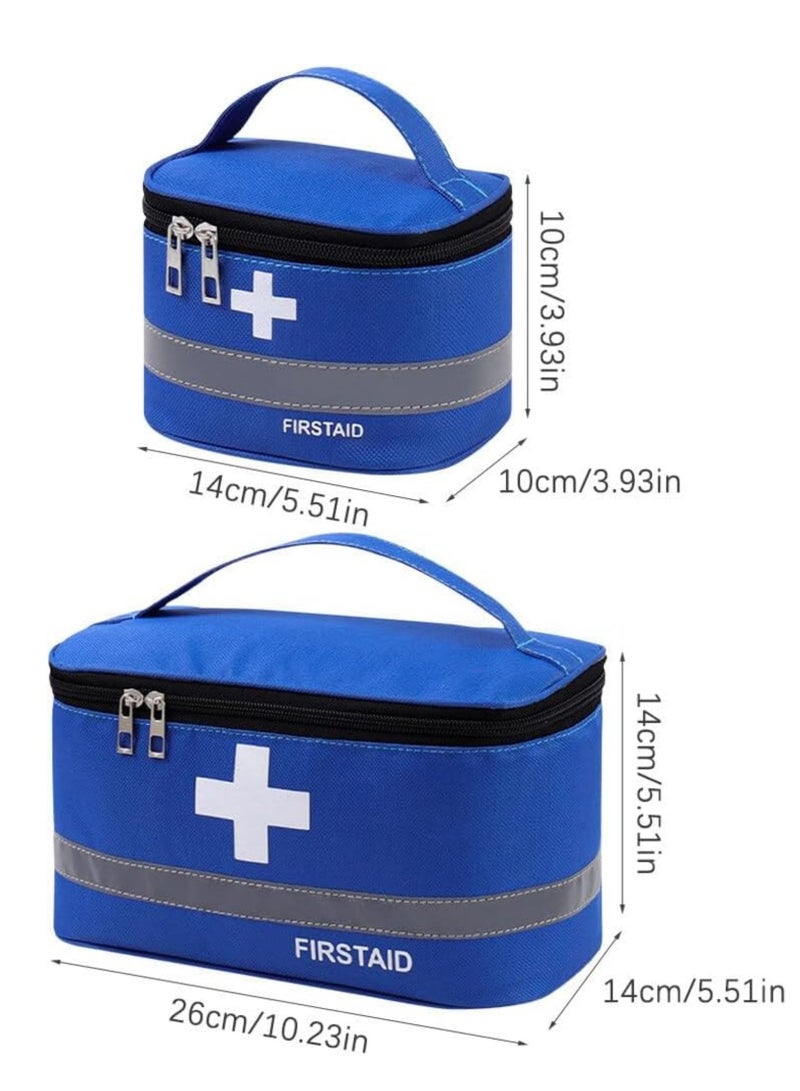 SYOSI 2 Pieces First Aid Kit Bags, Empty Medicine Bags, First Aid Bag Portable Medical Medicine Bags for Outdoor Camping, Travel, Work (Blue) - Image 5