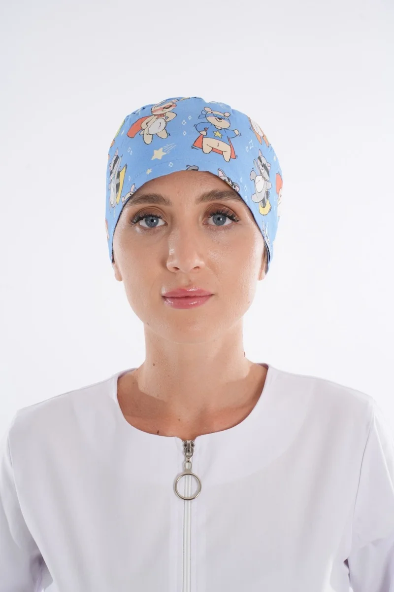 Nur Medikal Giyim Nur Medical Clothing Masked Cat Patterned Doctor - Nurse - Hospital - Surgery - Bonnet