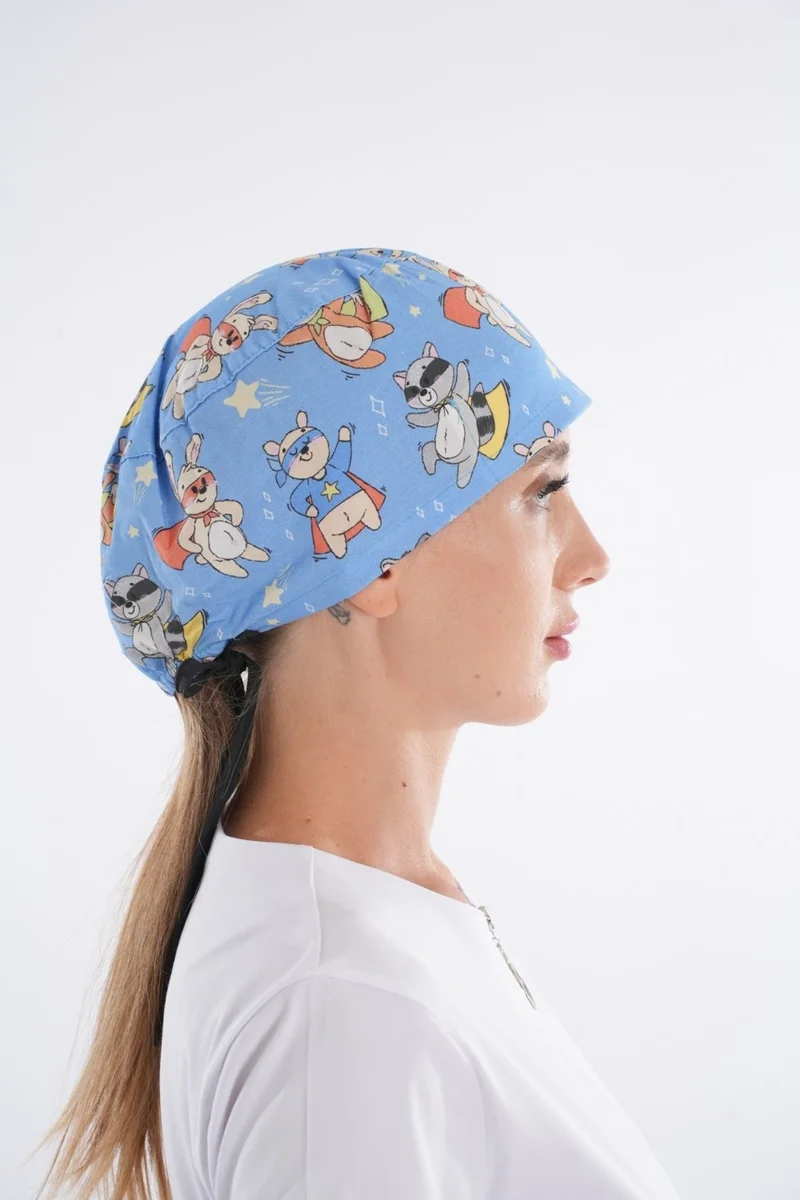 Nur Medikal Giyim Nur Medical Clothing Masked Cat Patterned Doctor - Nurse - Hospital - Surgery - Bonnet