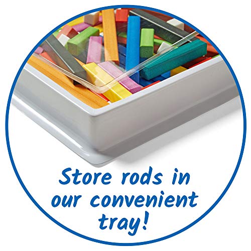 hand2mind Wooden Cuisenaire Rods with Trays, Math Manipulatives, Montessori Math Rods, Math Counters, Math Blocks, Counting Blocks, Montessori Math, Fraction Bars, Number Rods (Set of 6) - Image 3