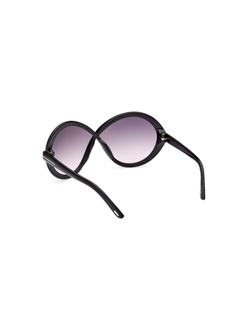 TOM FORD Women's Butterfly Shape  Sunglasses FT107001B68 Lens Size: 68 Millimeter - Shiny Black - Image 5