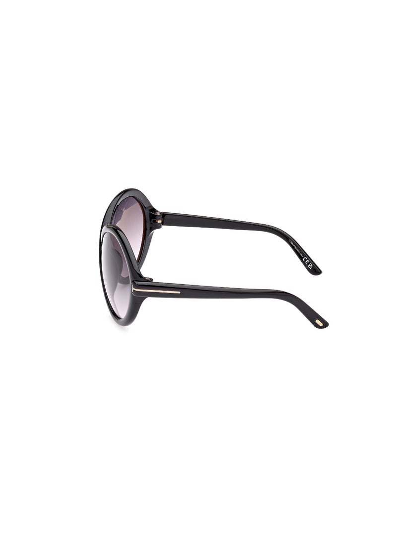 TOM FORD Women's Butterfly Shape  Sunglasses FT107001B68 Lens Size: 68 Millimeter - Shiny Black - Image 4
