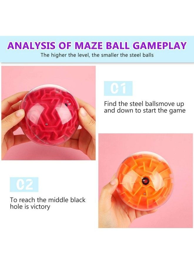 Sumind - 4 Pieces 3D Maze Ball Maze Puzzle Ball Magic Brain Teasers Games Sphere Educational Puzzle Toys Maze Puzzle Cube Ball For Adults And Students Teens And Hard Challenges Game Lover - Image 1