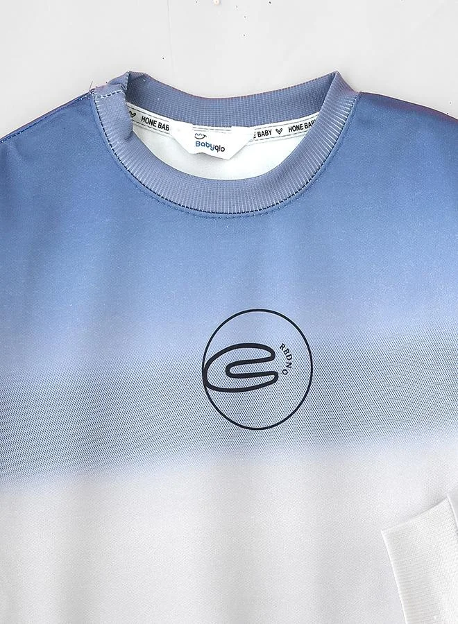 babyqlo Blue Ombre Sweatshirt and Jogger Set for Boys