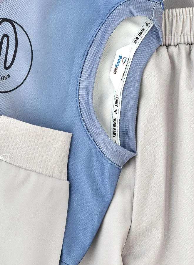 babyqlo Blue Ombre Sweatshirt and Jogger Set for Boys