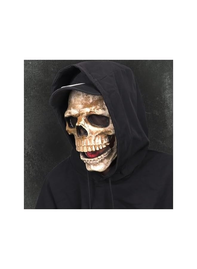 Loquat Creepy Full Head Skull Mask with Moving Jaw  Scary Latex Helmet for Cosplay Party Props  - Image 2