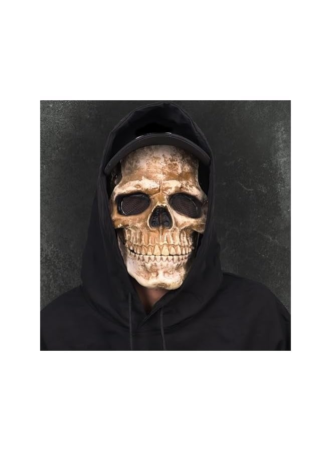 Loquat Creepy Full Head Skull Mask with Moving Jaw  Scary Latex Helmet for Cosplay Party Props  - Image 4