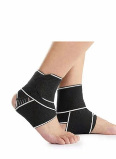 Excefore Ankle Brace - 2 Pack Compression Sleeve with Adjustable Strap & Comfy Ankle Support Perfect for Sprained Ankle, Achilles Tendon, Plantar Fasciitis & Sports - Ideal for Men & Women  - Image 1