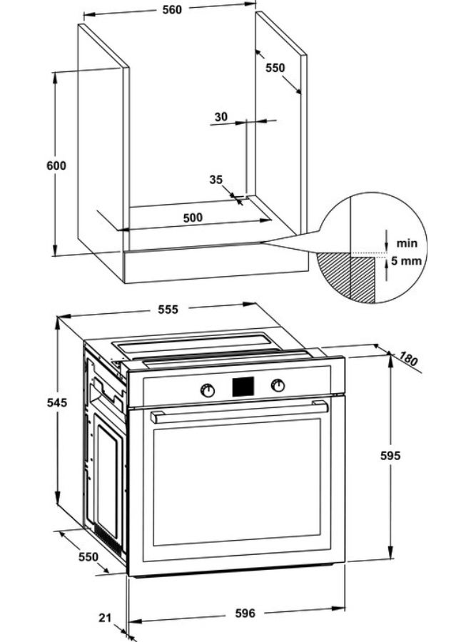 Klass Electric Free Standing Cooking Range With Digital Screen Made in Turkey 1 Warming Zone 60 Cm Stainless Steel - Image 3