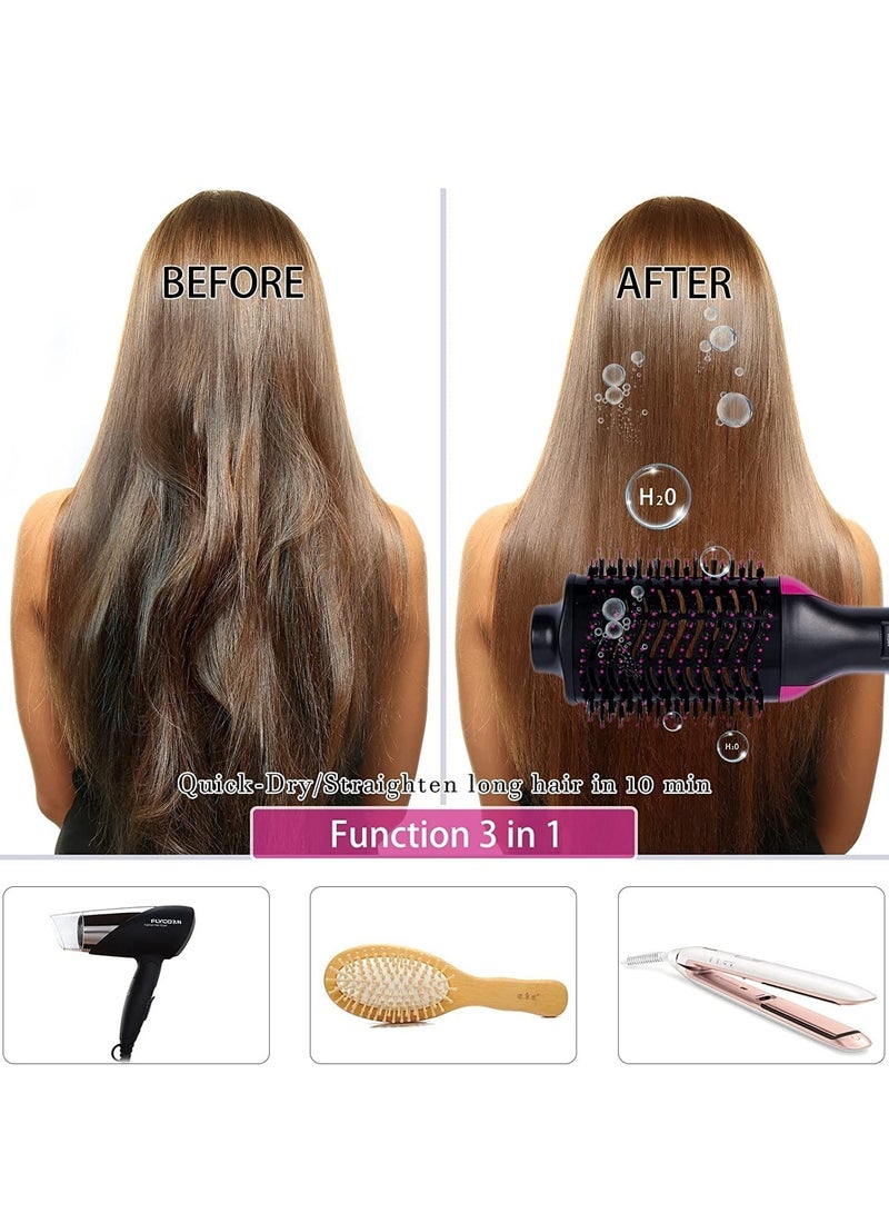 Hair Dryer Brush,One Step Hot Air Brush,3 in 1 Upgrade Blow Dryer Brush,Hair Dryer & Volumizer for Hair Straightening, Curling and Styling，Reduce Frizz and Static, Black - Image 4