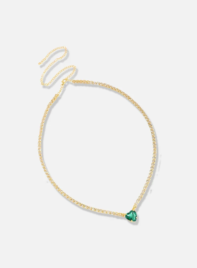 سوهي قلادة الحفلة من الحجر بتصميم مطلي بالفضة