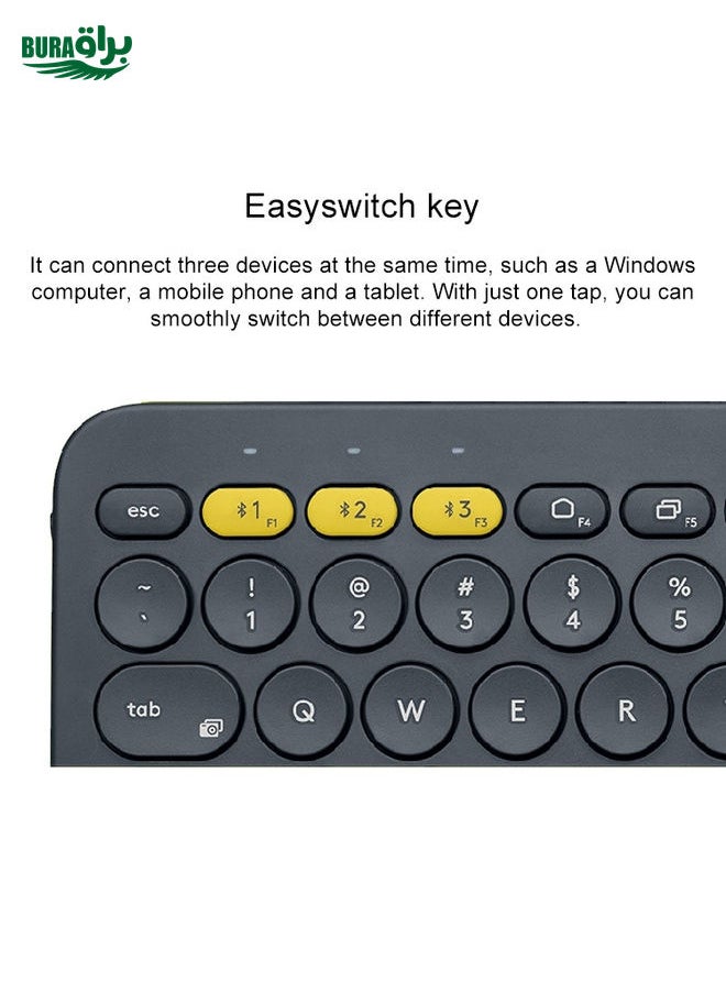 BURAQ - Logitech K380 Portable Multi-Device Wireless Bluetooth Keyboard(Black) - Image 1