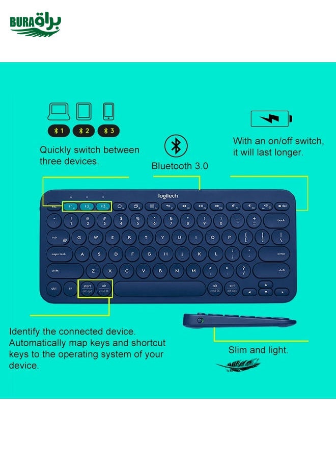 BURAQ - Logitech K380 Portable Multi-Device Wireless Bluetooth Keyboard(Black) - Image 1