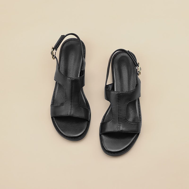 Dropshopping New 2022 Summer Viscose Shoes 31-43 Round Head Breathable Sandals With Low Top - Image 1