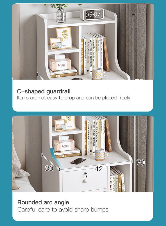 Sharpdo خزانة تخزين طاولة جانبية حديثة وعصرية 42*30*70سم - Image 2