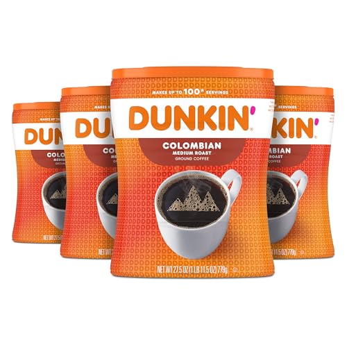 Dunkin' Colombian Medium Roast Ground Coffee, 27.5 Ounce (Pack of 4) - Image 1