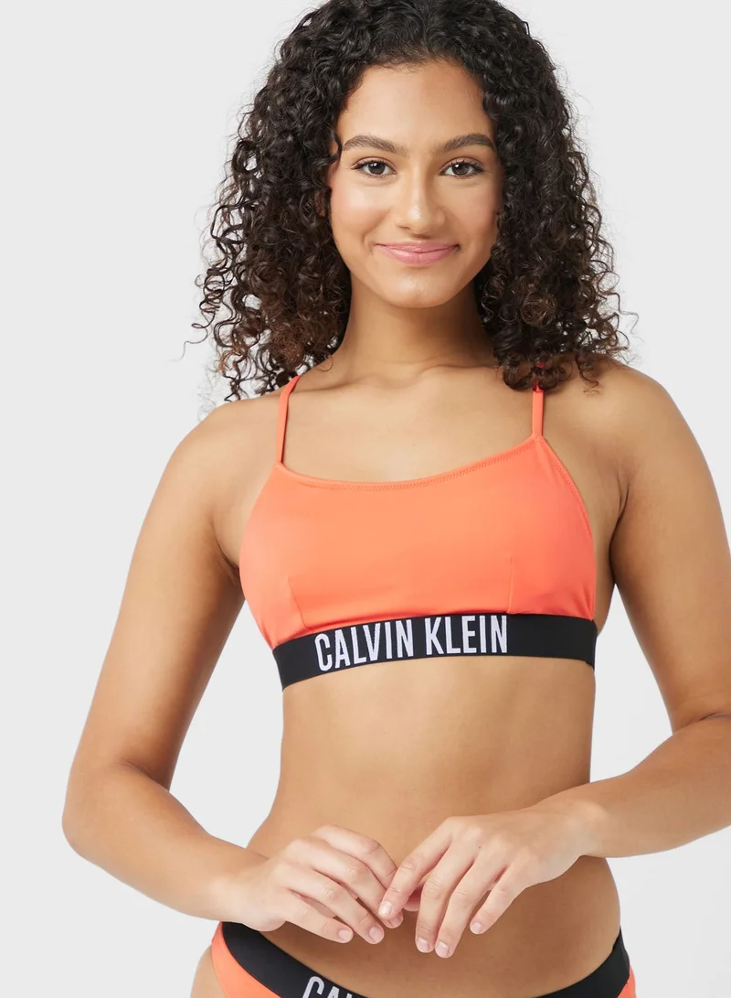 CALVIN KLEIN Logo Band Knitted Bikini Top