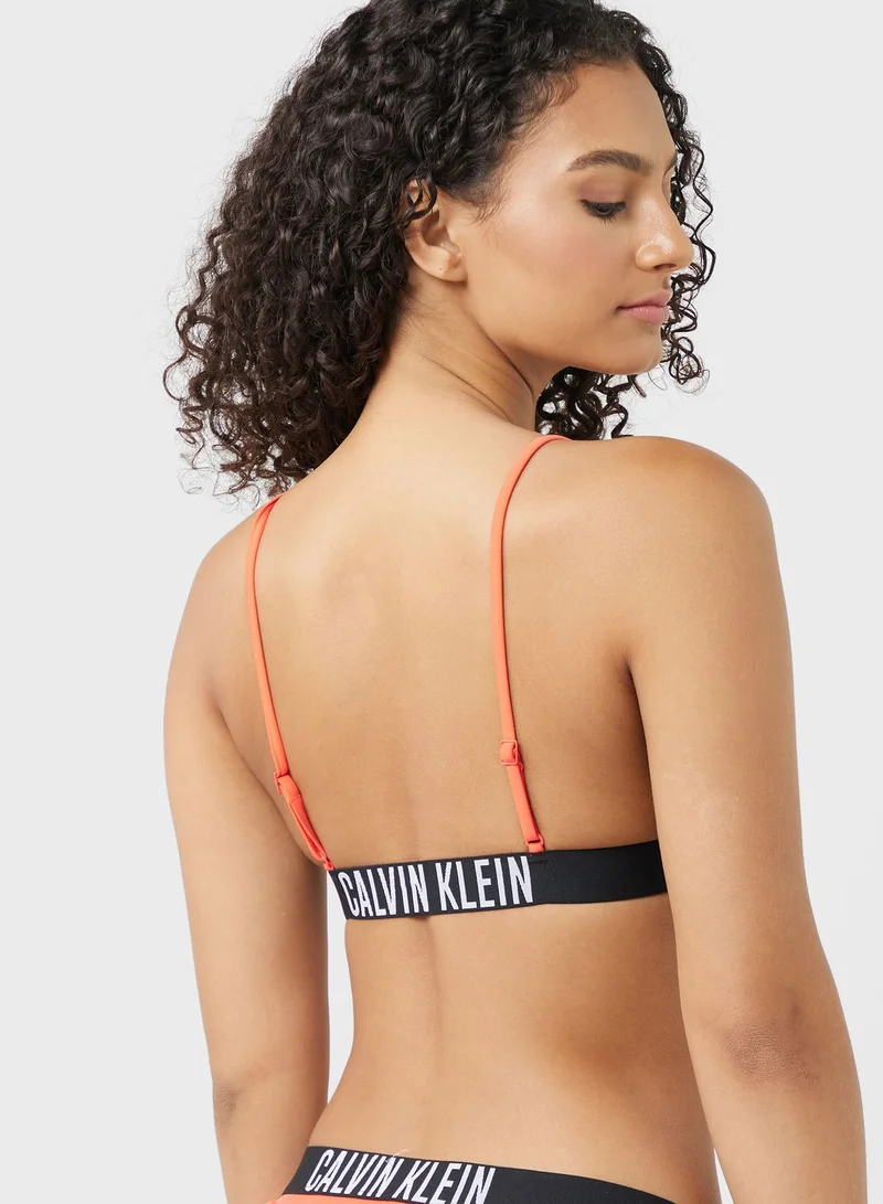 CALVIN KLEIN Logo Band Knitted Bikini Top
