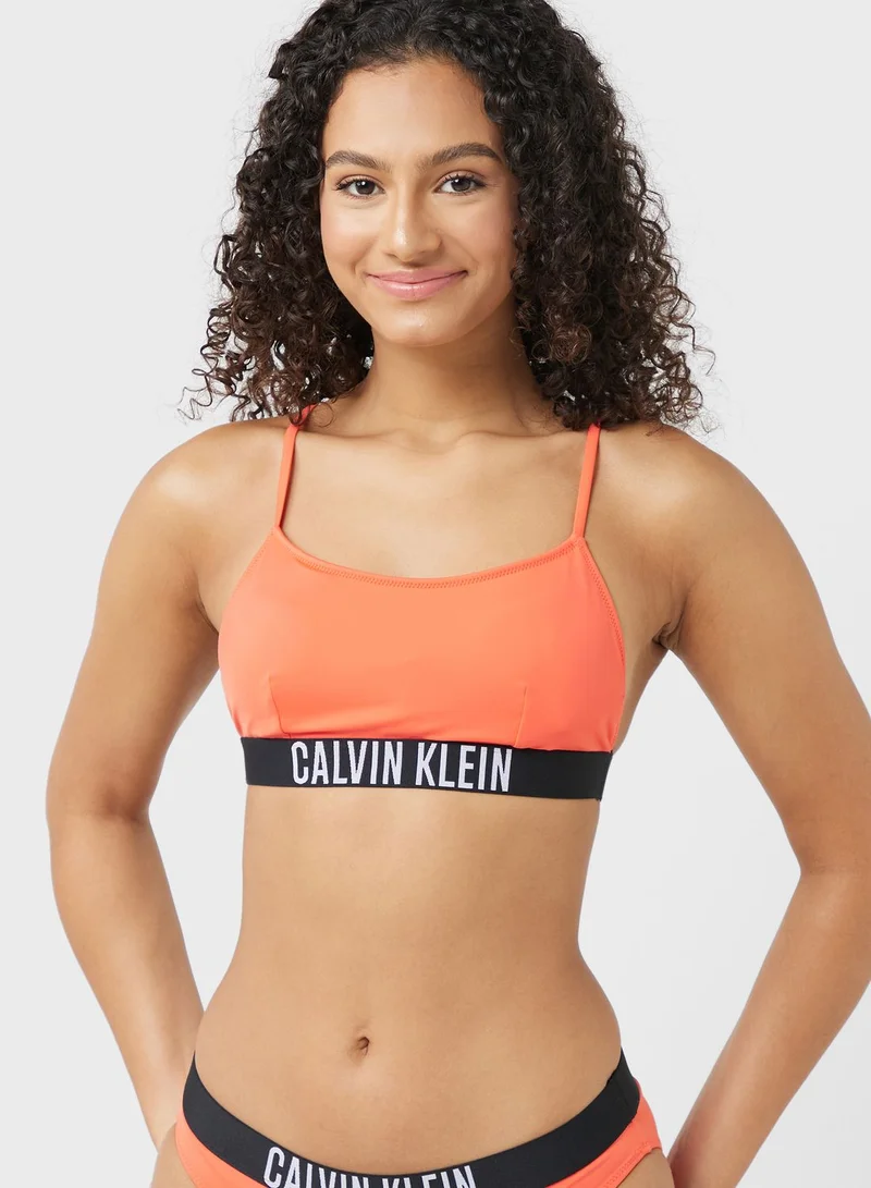 CALVIN KLEIN Logo Band Knitted Bikini Top
