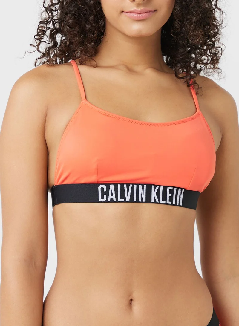 CALVIN KLEIN Logo Band Knitted Bikini Top