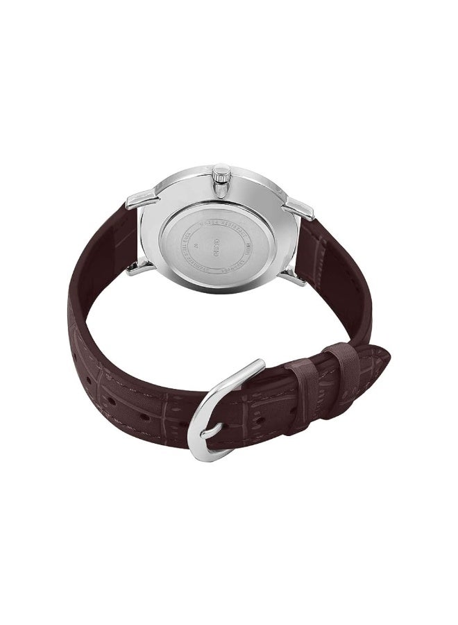 Casio Women's Minimalistic White Dial Brown Leather Band Watch LTP-VT01L- 7B2UDF - Image 3