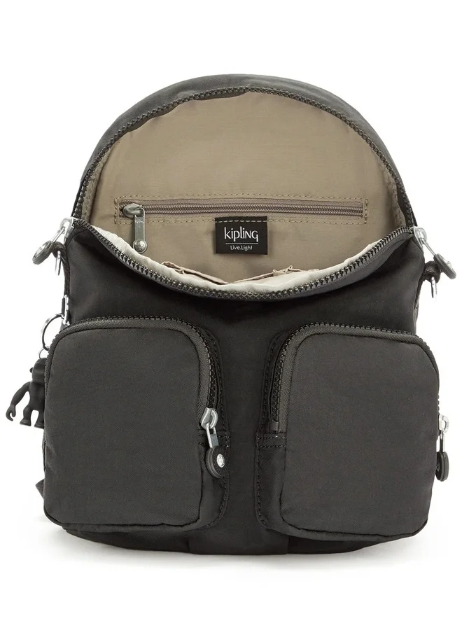 Kipling Small Backpack (Convertible To Shoulderbag) Female Black Noir Firefly Up