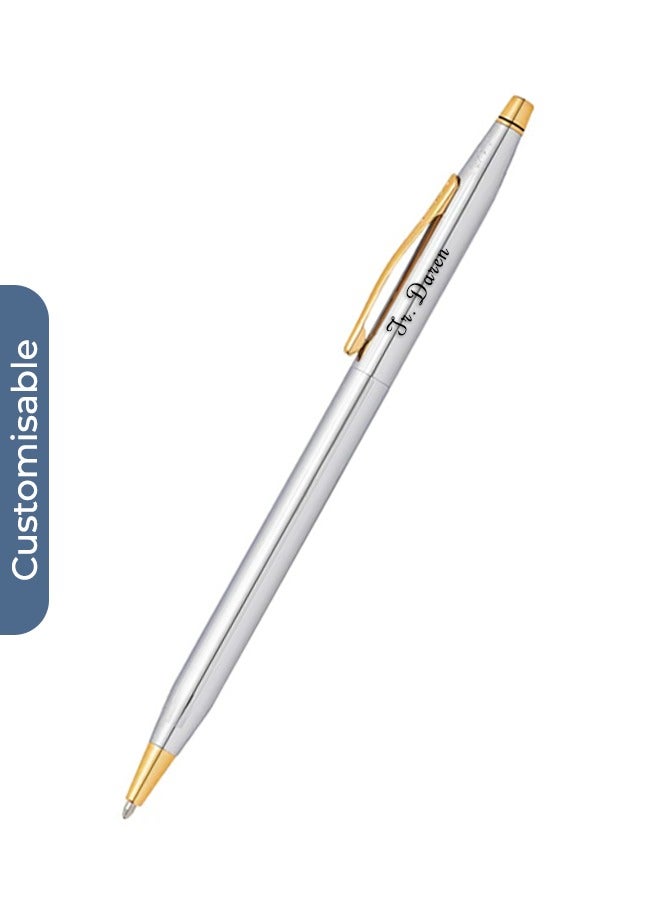 Cross Personalised Cross Classic Century® Medalist® Chrome with 23KT Gold Plated Appointments Ballpoint Pen - Image 3