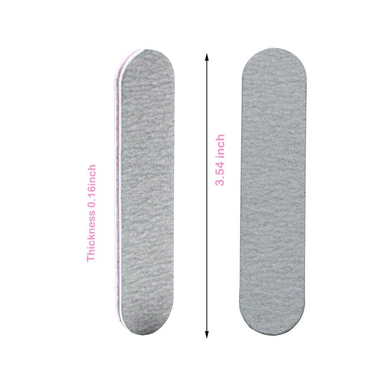 Mini Nail Files: 9.2CM Grey Double-Sided - Reusable Nail Buffers for Home Manicure Pedicure Nail Care - Image 3
