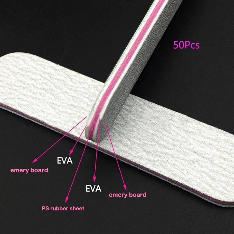 Mini Nail Files: 9.2CM Grey Double-Sided - Reusable Nail Buffers for Home Manicure Pedicure Nail Care - Image 2