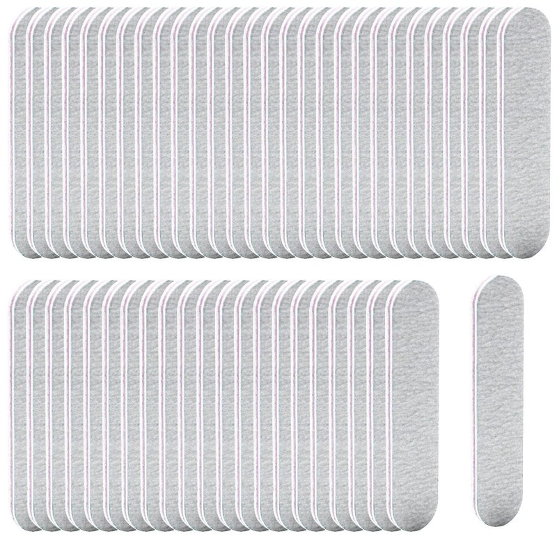 Mini Nail Files: 9.2CM Grey Double-Sided - Reusable Nail Buffers for Home Manicure Pedicure Nail Care - Image 1