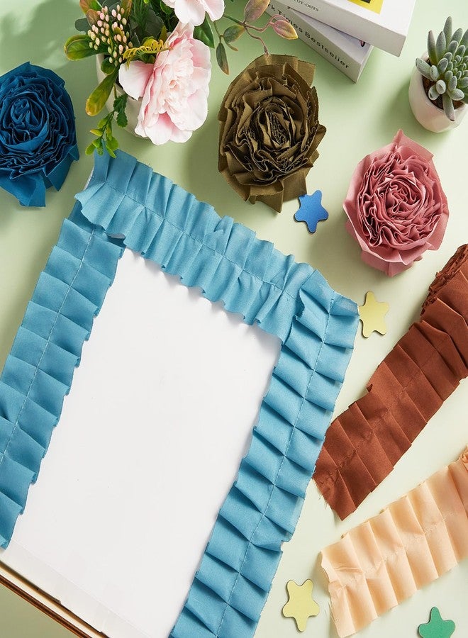 CHUNNIN 6 Rolls Ruffled Bulletin Board Border for Classroom Decor Boho Burlap Bulletin Borders Fabric Boho Ruffled Boards DIY Border Trims Crafts Doors Decoration Strips for School Classroom Home Supplies - Image 4