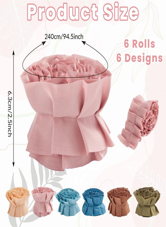 CHUNNIN 6 Rolls Ruffled Bulletin Board Border for Classroom Decor Boho Burlap Bulletin Borders Fabric Boho Ruffled Boards DIY Border Trims Crafts Doors Decoration Strips for School Classroom Home Supplies - Image 2