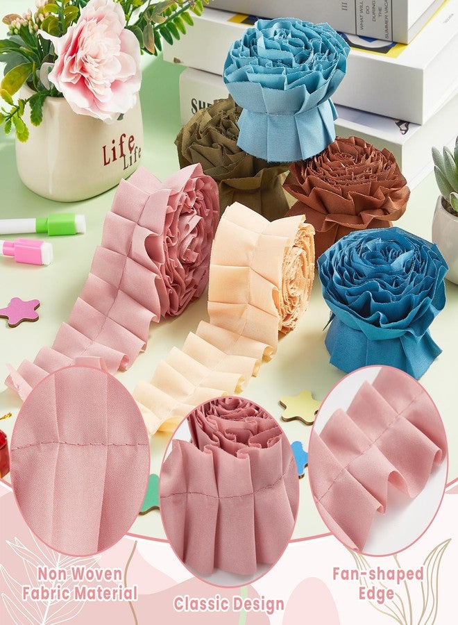 CHUNNIN 6 Rolls Ruffled Bulletin Board Border for Classroom Decor Boho Burlap Bulletin Borders Fabric Boho Ruffled Boards DIY Border Trims Crafts Doors Decoration Strips for School Classroom Home Supplies - Image 3
