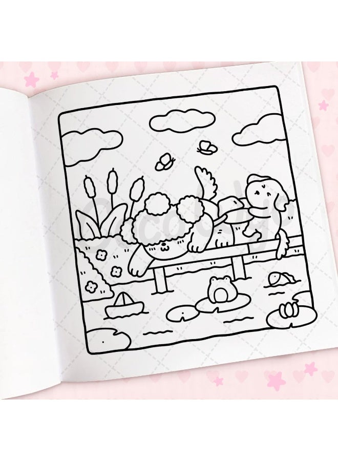 Cozy Cuties: Relaxing Coloring Book for Adults, Kids & Teens | Stress Relief Art Therapy with Adorable Cozy Spaces Designs | Family Bonding Activity - Image 4