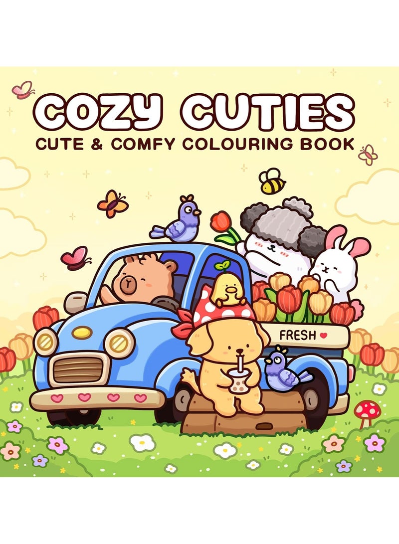 Cozy Cuties: Relaxing Coloring Book for Adults, Kids & Teens | Stress Relief Art Therapy with Adorable Cozy Spaces Designs | Family Bonding Activity - Image 1