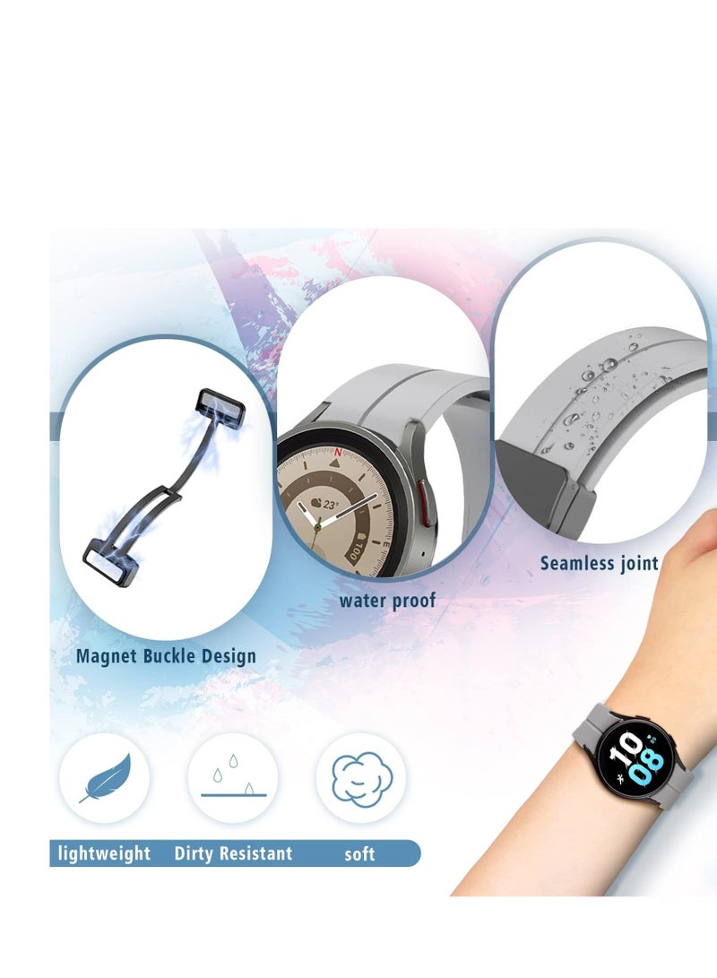 سوار متوافق مع ساعة سامسونج جالكسي 7 5 4 6 مقاس 44 مم 40 مم/ساعة 5 برو مقاس 45 مم/ساعة جالكسي 4 كلاسيك مقاس 46 مم 42 مم، سوار رياضي سريع الفك مقاس 20 مم للنساء والرجال - Image 3