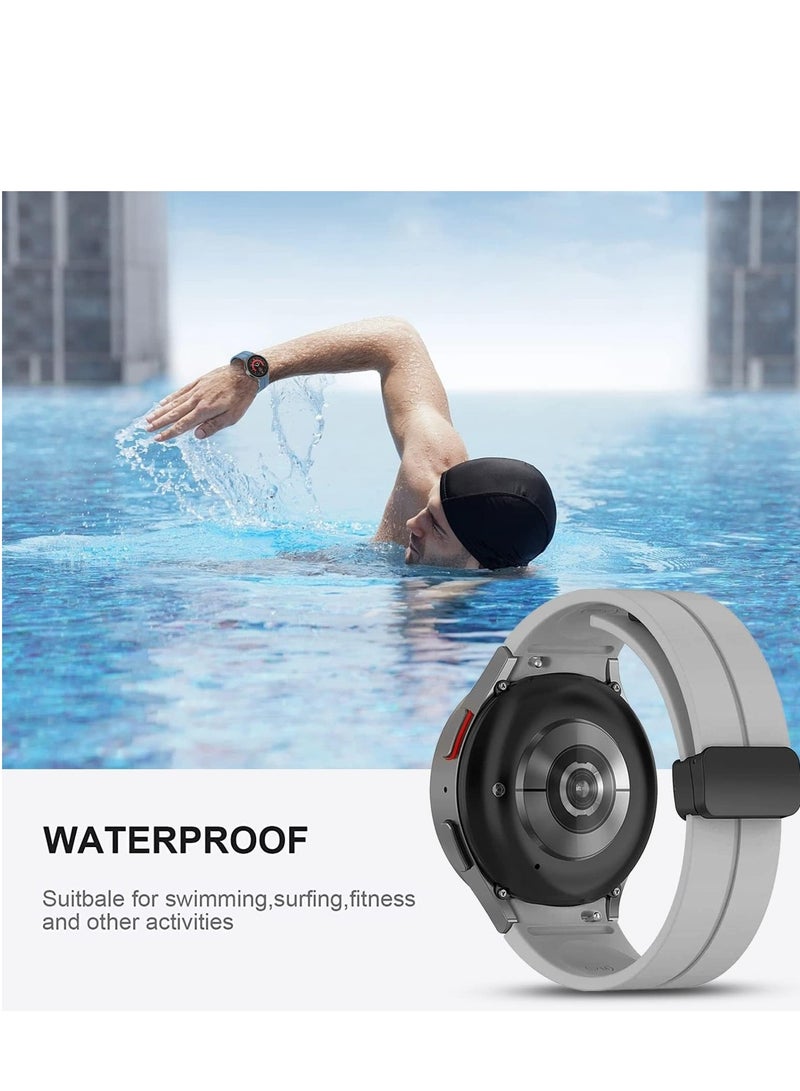 سوار متوافق مع ساعة سامسونج جالكسي 7 5 4 6 مقاس 44 مم 40 مم/ساعة 5 برو مقاس 45 مم/ساعة جالكسي 4 كلاسيك مقاس 46 مم 42 مم، سوار رياضي سريع الفك مقاس 20 مم للنساء والرجال - Image 4