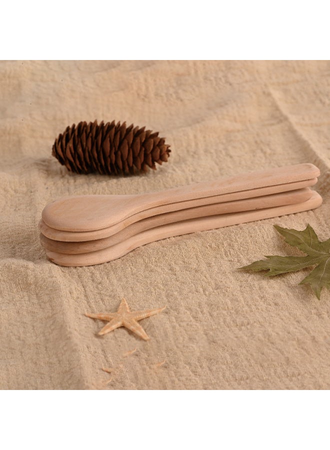 Round Head Unpainted Lotus Wooden Spoon Japanese And Korean Children Small Size Solid Wood Spoon Soup Spoon Mini Coffee Spoon Wholesale-Specifications:Lotus Round Spoon 17*3.4cm  - Image 3