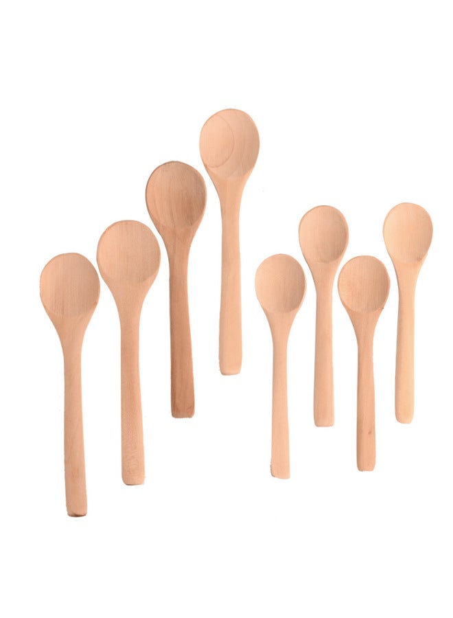 Round Head Unpainted Lotus Wooden Spoon Japanese And Korean Children Small Size Solid Wood Spoon Soup Spoon Mini Coffee Spoon Wholesale-Specifications:Lotus Round Spoon 17*3.4cm  - Image 5