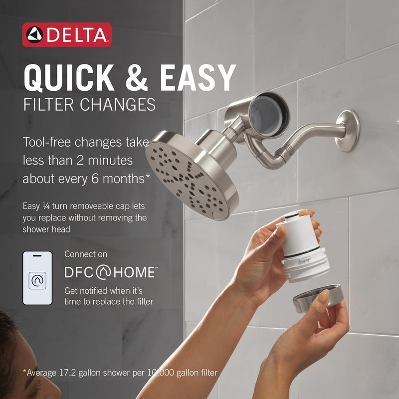 Delta Faucet Clarifi Replacement Shower Filter Cartridge I Hard Water Softner I Overhead Shower Filter I Wall Mount Showerhead Filter I For BorewellTanker Water I 7RC100 - Image 3