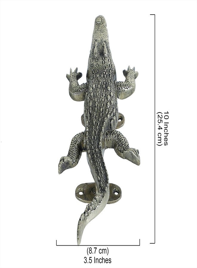 Two Moustaches 10 Inches Crocodile Design Brass Door Handle, Handle for Main Door, Brass Door Handles, Main Door Handles, Pack of 1 - Image 4