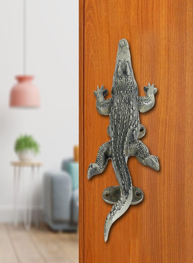 Two Moustaches 10 Inches Crocodile Design Brass Door Handle, Handle for Main Door, Brass Door Handles, Main Door Handles, Pack of 1 - Image 3