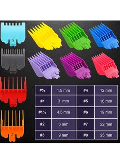 SYOSI Colorful Hair Clipper Limit Comb Guide Attachment Cutting Guide Comb Replacement with Cleaning Brush and Hairdressing Styling Comb Compatible with Wahl Clippers and Trimmer Comb  - Image 3