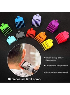SYOSI Colorful Hair Clipper Limit Comb Guide Attachment Cutting Guide Comb Replacement with Cleaning Brush and Hairdressing Styling Comb Compatible with Wahl Clippers and Trimmer Comb  - Image 5